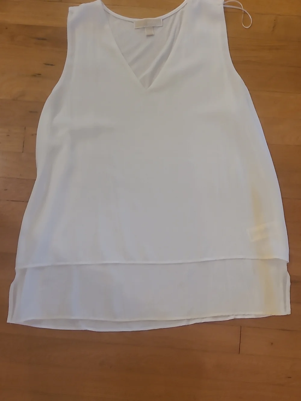 Michael Kors White Layered V-Neck Sleeveless Camisole